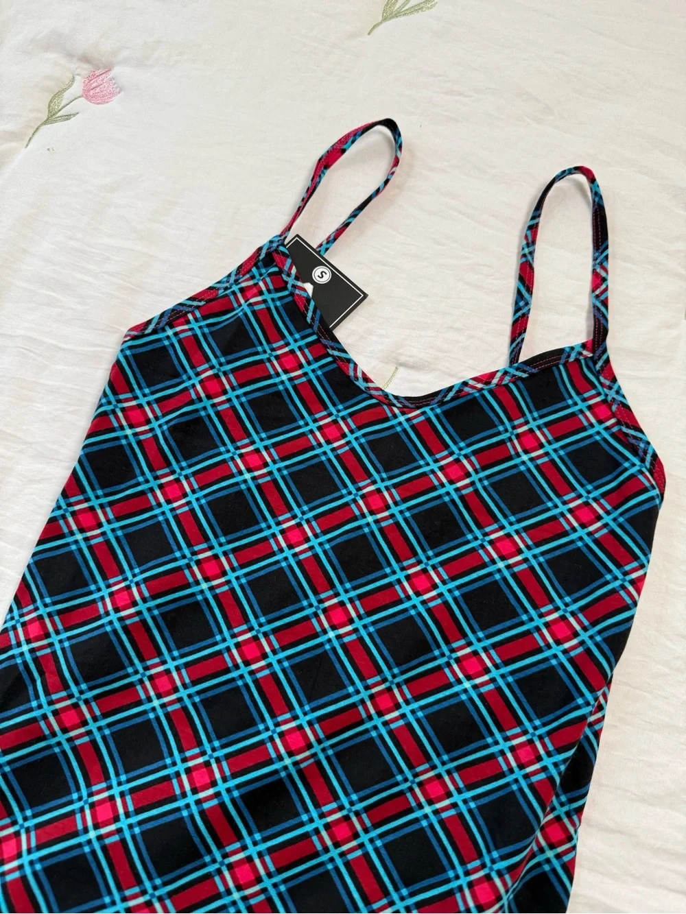 Preppy Plaid Print New ethika Bodysuit Fitted Tank Top